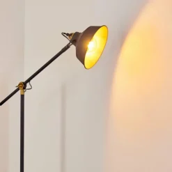 Lampes Dorées-hofstein Lampadaire Luven Or, Noir, Noir doré, 1 lumière