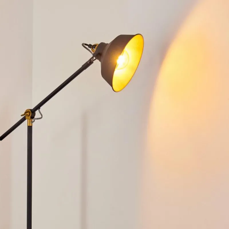 Lampes Dorées-hofstein Lampadaire Luven Or, Noir, Noir doré, 1 lumière