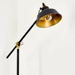 Lampes Dorées-hofstein Lampadaire Luven Or, Noir, Noir doré, 1 lumière