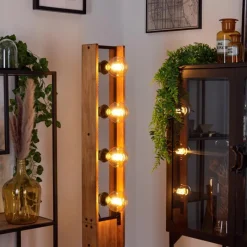 Lampes Vintages & Rétros-hofstein Lampadaire Maahui Écru, Noir, 4 lumières