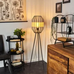 Lampes Vintages & Rétros-hofstein Lampadaire Macken Noir, 1 lumière