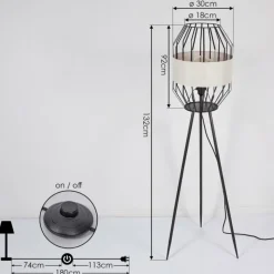 Lampes Vintages & Rétros-hofstein Lampadaire Macken Noir, 1 lumière