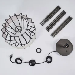 Lampes Vintages & Rétros-hofstein Lampadaire Macken Noir, 1 lumière