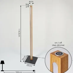 hofstein Lampadaire Madou LED Écru, Noir, 1 lumière