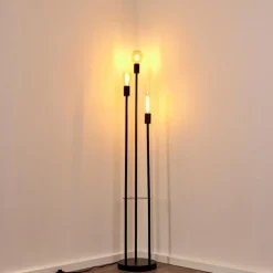 hofstein Lampadaire Maidford Noir, 3 lumières