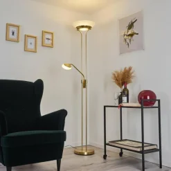 hofstein Lampadaire Mairoa LED Laiton, 2 lumières