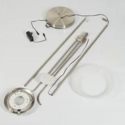 hofstein Lampadaire Mairoa LED Nickel mat, 2 lumières