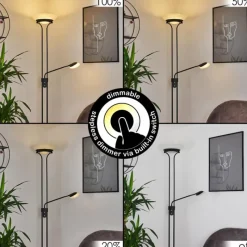 hofstein Lampadaire Mairoa LED Noir, 2 lumières