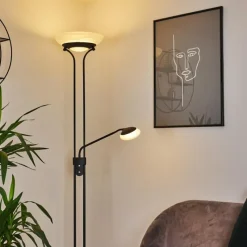 hofstein Lampadaire Mairoa LED Noir, 2 lumières