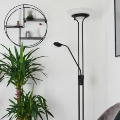 hofstein Lampadaire Mairoa LED Noir, 2 lumières