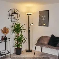 hofstein Lampadaire Mairoa LED Noir, 2 lumières