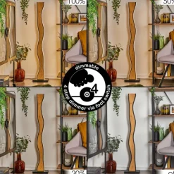 hofstein Lampadaire Malling LED Écru, Noir, Blanc, 1 lumière