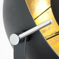 Lampes Dorées-hofstein Lampadaire Maloy Chrome, Noir, 1 lumière