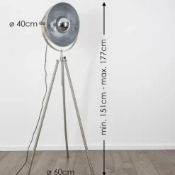 hofstein Lampadaire Maloy Chrome, Nickel mat, 1 lumière* Lampadaires Et Lampes Sur Pied