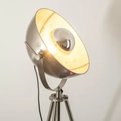 hofstein Lampadaire Maloy Chrome, Nickel mat, 1 lumière* Lampadaires Et Lampes Sur Pied