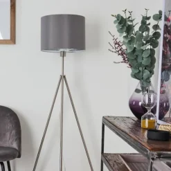 Lampes En Tissu-hofstein Lampadaire Malu Nickel mat, 1 lumière
