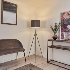 Lampes En Tissu-hofstein Lampadaire Malu Nickel mat, 1 lumière