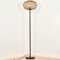 Style Boho-Chic-hofstein Lampadaire Manteau Noir, 1 lumière