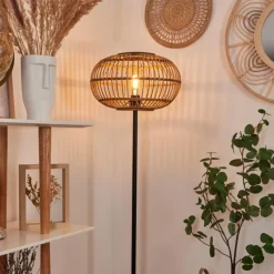 Style Boho-Chic-hofstein Lampadaire Manteau Noir, 1 lumière