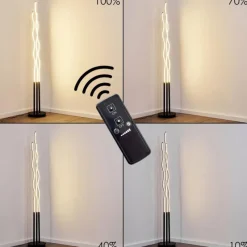 hofstein Lampadaire Mapleton LED Noir, 3 lumières, Télécommandes