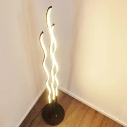 hofstein Lampadaire Mapleton LED Noir, 3 lumières, Télécommandes