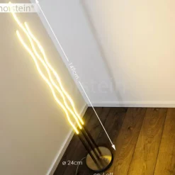 hofstein Lampadaire Mapleton LED Nickel mat, 3 lumières, Télécommandes