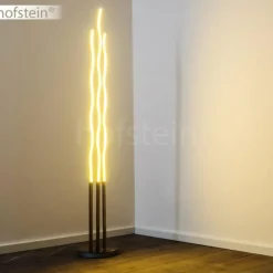 hofstein Lampadaire Mapleton LED Nickel mat, 3 lumières, Télécommandes