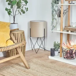 Lampes En Tissu-hofstein Lampadaire Maripi Noir, 1 lumière