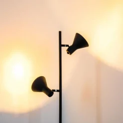 Lampes Dorées-hofstein Lampadaire Mavas Noir, 2 lumières