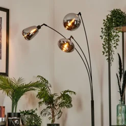 hofstein Lampadaire Maynal Noir, 3 lumières