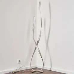 hofstein Lampadaire Medle LED Nickel mat, 1 lumière* Éclairage Led