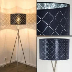 Lampes En Tissu-hofstein Lampadaire Meldal Nickel mat, 1 lumière