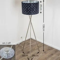 Lampes En Tissu-hofstein Lampadaire Meldal Nickel mat, 1 lumière