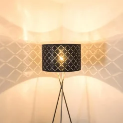 Lampes En Tissu-hofstein Lampadaire Meldal Nickel mat, 1 lumière