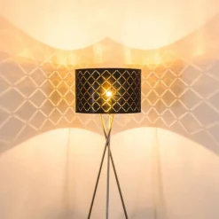 Lampes En Tissu-hofstein Lampadaire Meldal Nickel mat, 1 lumière