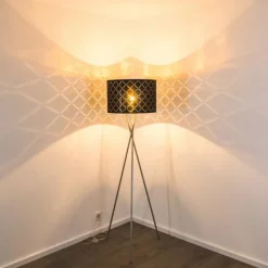 Lampes En Tissu-hofstein Lampadaire Meldal Nickel mat, 1 lumière