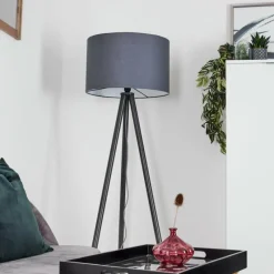 Lampes En Tissu-hofstein Lampadaire Menocal Bois clair, Noir, 1 lumière