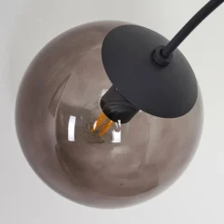 Suspension Verre Fumé-hofstein Lampadaire Mesas Anthracite, 5 lumières