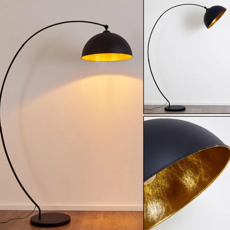 Lampes Dorées-hofstein Lampadaire Miranda Noir, 1 lumière