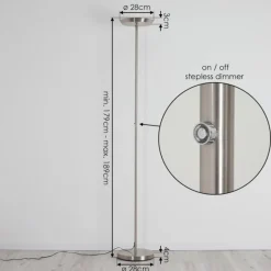 hofstein Lampadaire Mjölby LED Nickel mat, 1 lumière