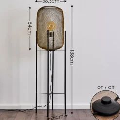 Lampes Industrielles-hofstein Lampadaire Moholm Noir, 1 lumière