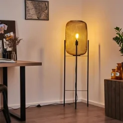 Lampes Industrielles-hofstein Lampadaire Moholm Noir, 1 lumière