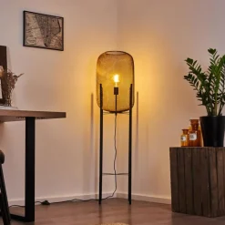 Lampes Industrielles-hofstein Lampadaire Moholm Noir, 1 lumière