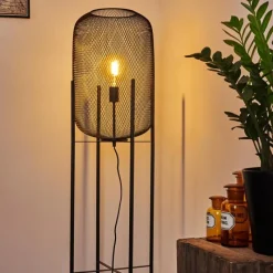 Lampes Industrielles-hofstein Lampadaire Moholm Noir, 1 lumière