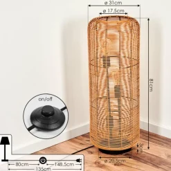 Luminaires Scandinaves-hofstein Lampadaire Mulstrand Écru, Noir, 3 lumières