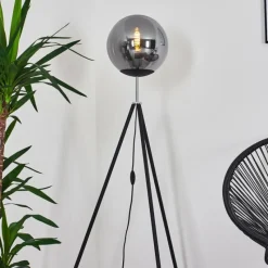 Suspension Verre Fumé-hofstein Lampadaire Murter Noir, 1 lumière