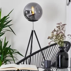 Suspension Verre Fumé-hofstein Lampadaire Murter Noir, 1 lumière