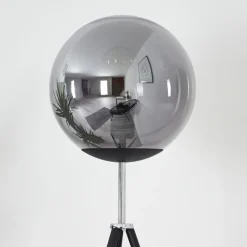 Suspension Verre Fumé-hofstein Lampadaire Murter Noir, 1 lumière