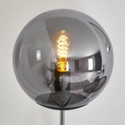 Suspension Verre Fumé-hofstein Lampadaire Murter Noir, 1 lumière