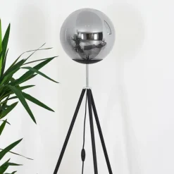 Suspension Verre Fumé-hofstein Lampadaire Murter Noir, 1 lumière